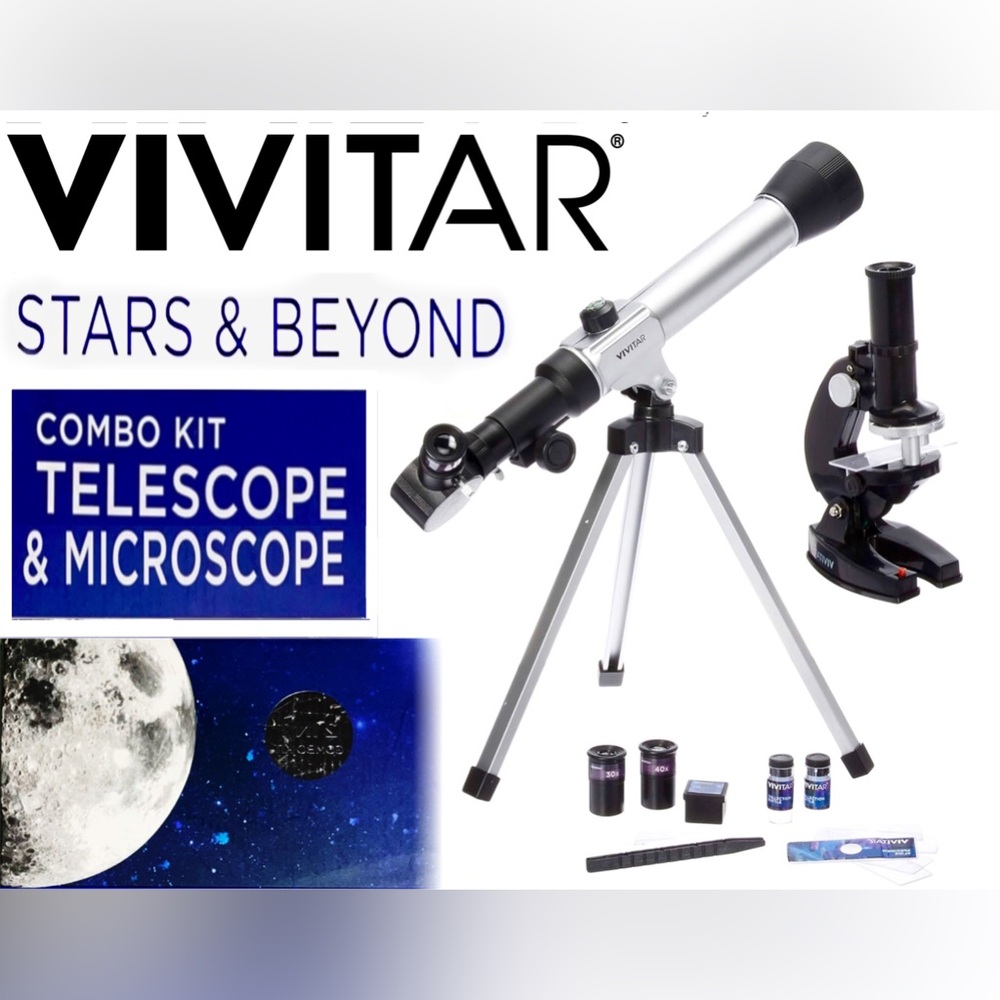 VIVITAR "Stars & Beyond" Telescope and Microscope Combo Kit, NWT